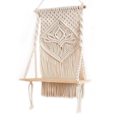 Macrame Indoor Wall Hanging Shelf