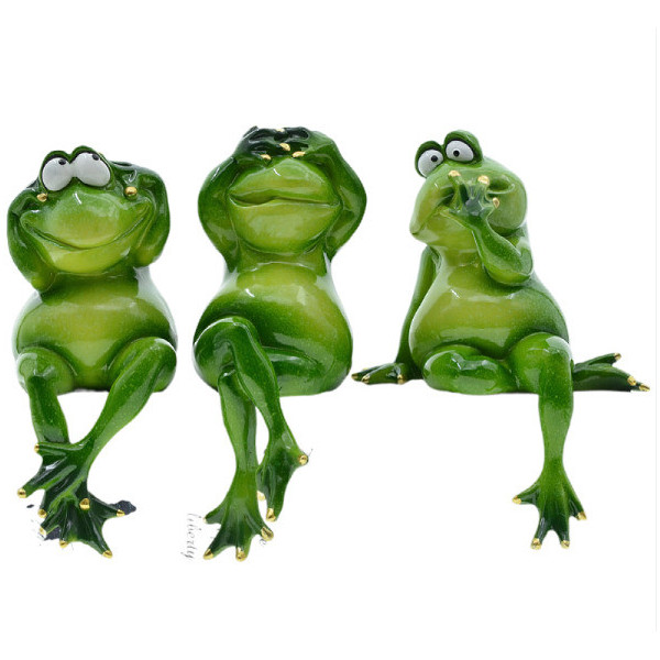 Three No Frog Resin Decoration