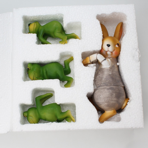 Cute Climbing Tank Couple Rabbit Frog Resin