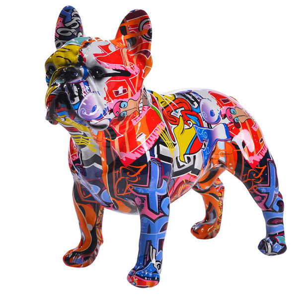 Colorful Bulldog Resin Crafts Decoration