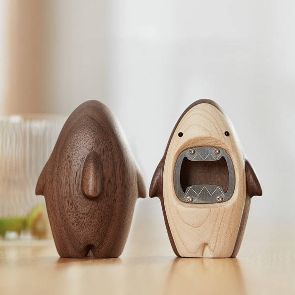 Solid Wood Shark Bottle Opener