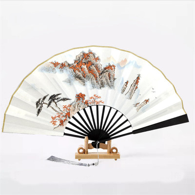 Metal Bone Bamboo Core Antique Folding Fan