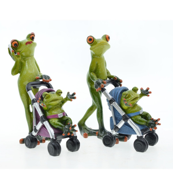 Garden Couple Parent Child Family Frog Resin