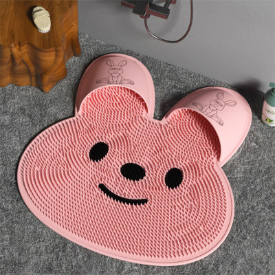 Silicone Rabbit Rub Foot Artifact Bathroom Mat